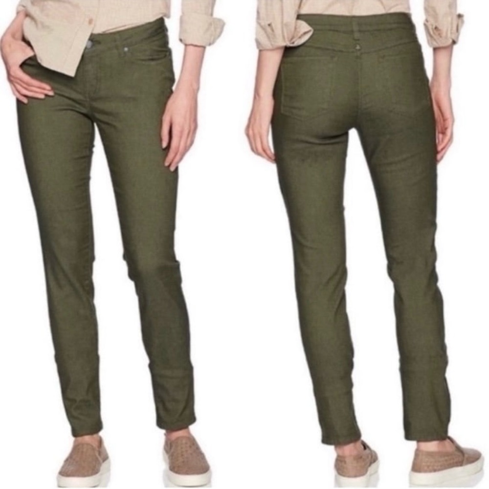 PrAna • Kara Low Rise Slim Fit Tapered Leg Olive Green Jeans Size 0/25